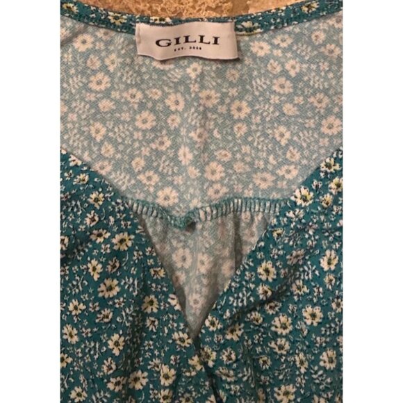Gilli Sleeveless Floral Blue Peplum Blouse Womens Size M Polyester - Picture 3 of 6